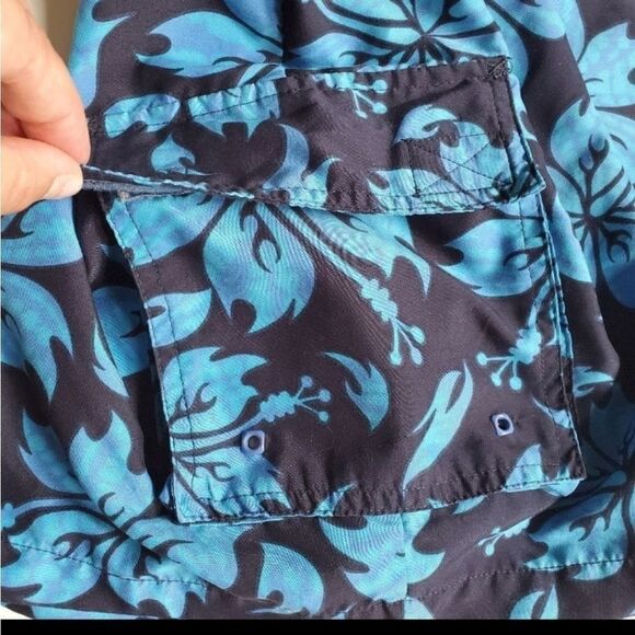 L 12 14 MESH LINED SWIM BOARD SWIMMING SUP BEACH BLUE CATALINA HAWAIIAN SHORTS - Picture 6 of 9